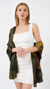 GOLDEN JUNGLE MAJESTY SILK LONG LADIES SCARF
